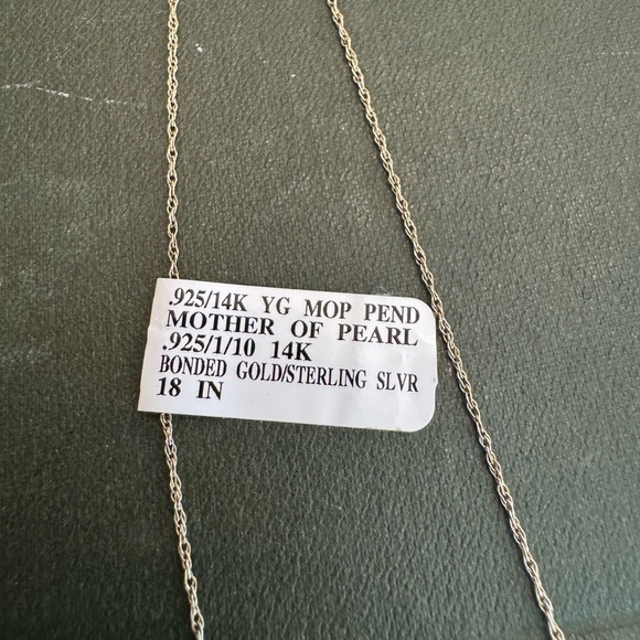 NWT Mother of Pearl 18in 925/14k Yellow Gold Bonded Pendant Necklace - Picture 6 of 14